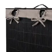 CESTO PARA ROUPA 60 CM X 40 CM X 30 CM KABUKI - PRETO/CAMELO - Foto 7