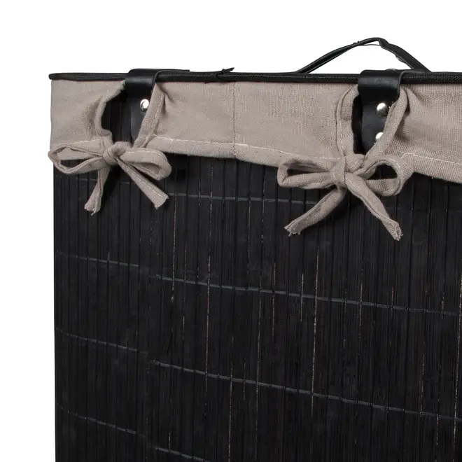 CESTO PARA ROUPA 60 CM X 40 CM X 30 CM KABUKI - PRETO/CAMELO - Foto 7