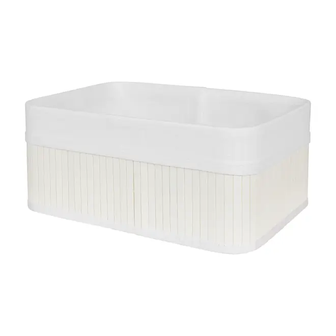 CESTO 33 CM X 23 CM X 14 CM KABUKI - BRANCO/BRANCO - Foto 2