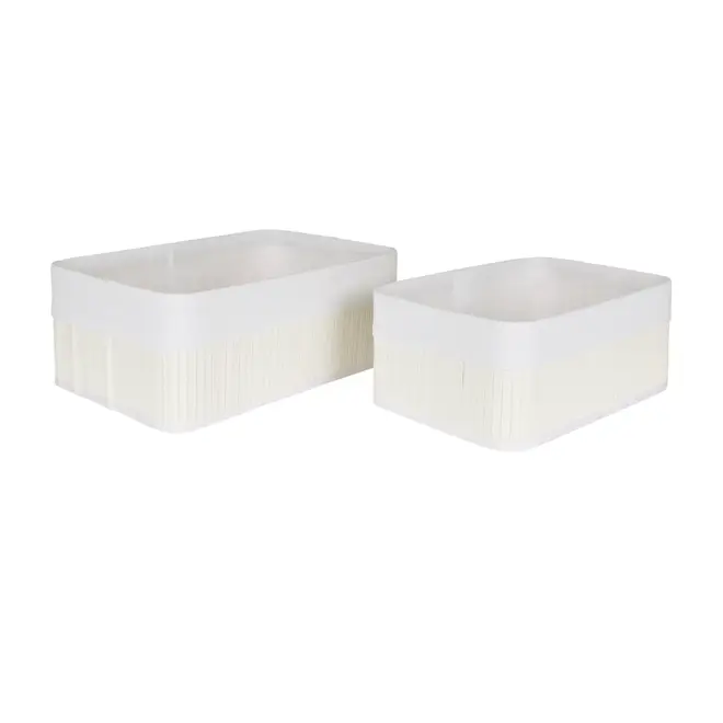 CESTO 33 CM X 23 CM X 14 CM KABUKI - BRANCO/BRANCO - Foto 5
