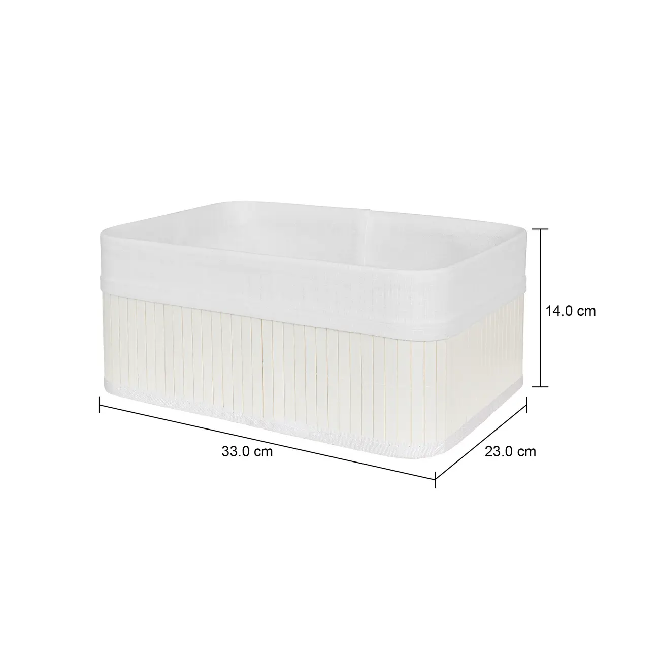 CESTO 33 CM X 23 CM X 14 CM KABUKI - BRANCO/BRANCO - Foto 7