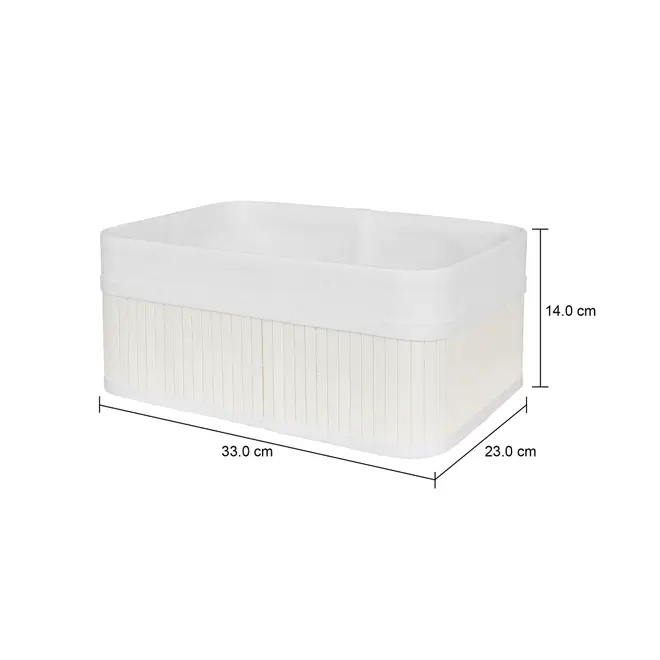 CESTO 33 CM X 23 CM X 14 CM KABUKI - BRANCO/BRANCO - Foto 7