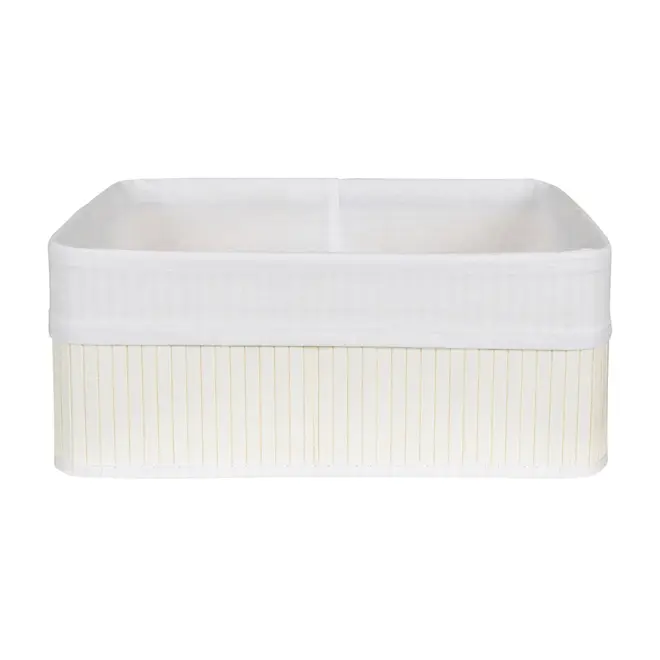 CESTO 38 CM X 28 CM X 16 CM KABUKI - BRANCO/BRANCO - Foto 1