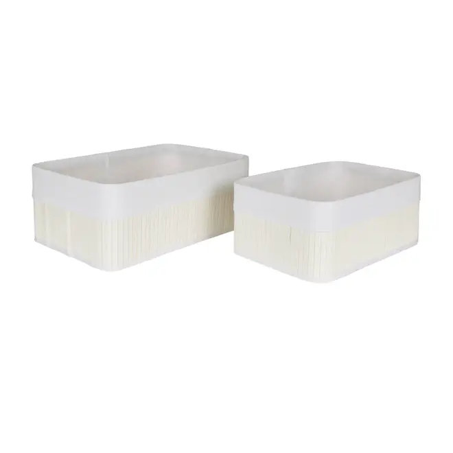 CESTO 38 CM X 28 CM X 16 CM KABUKI - BRANCO/BRANCO - Foto 4