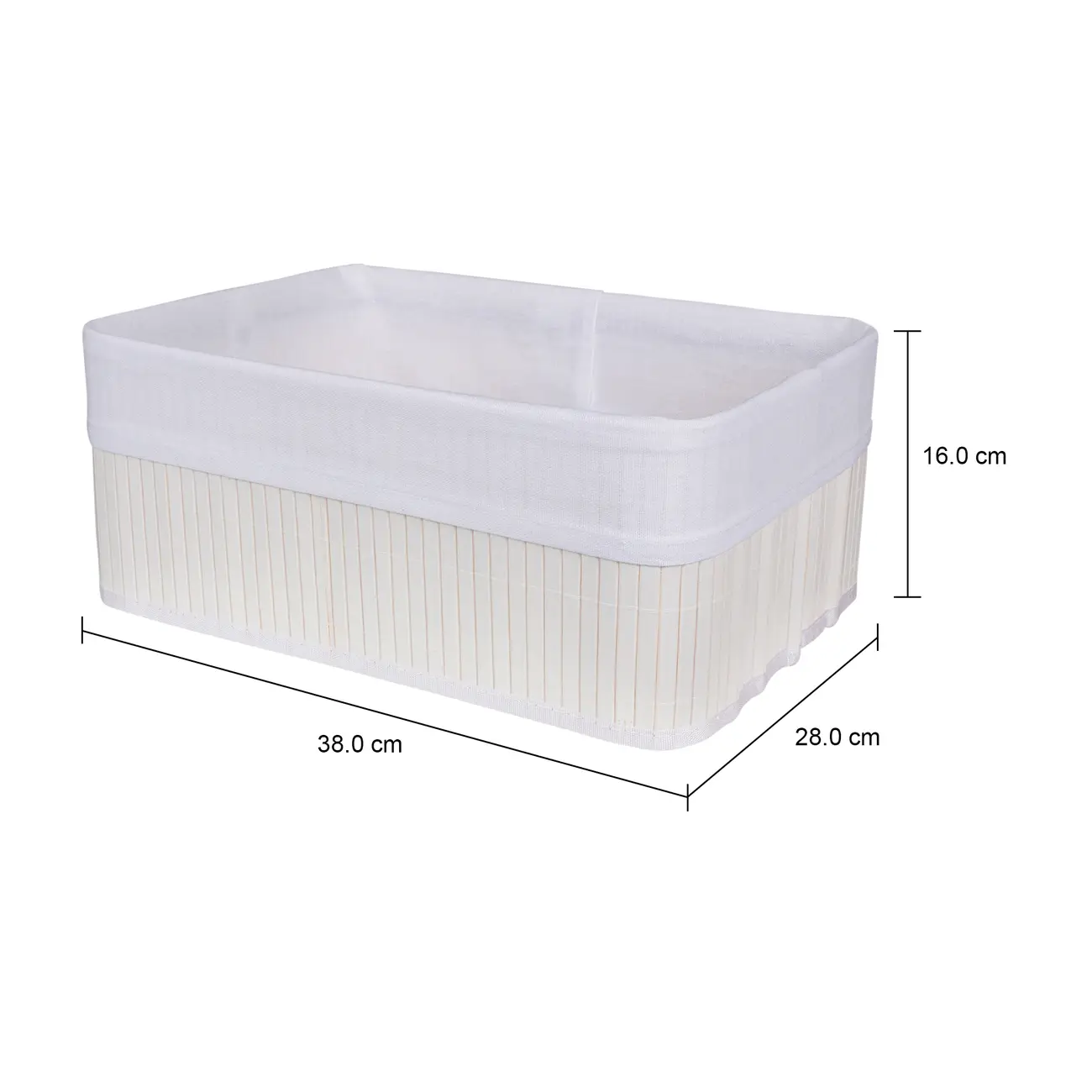 CESTO 38 CM X 28 CM X 16 CM KABUKI - BRANCO/BRANCO - Foto 7