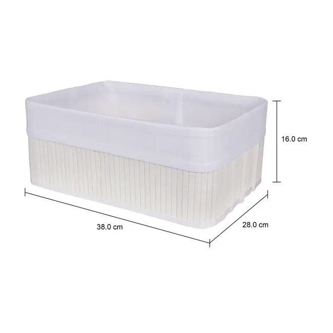CESTO 38 CM X 28 CM X 16 CM KABUKI - BRANCO/BRANCO - Foto 7