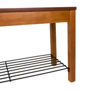 BANCO 2 LUGARES COM PRATELEIRA GRILLE - NOZES/PRETO - Foto 4