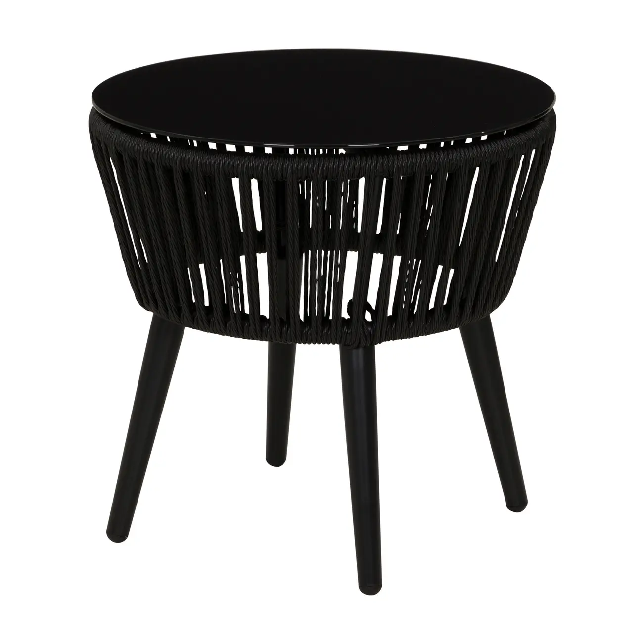 MESA LATERAL REDONDA 51 CM BAROS - PRETO/PRETO - Foto 1