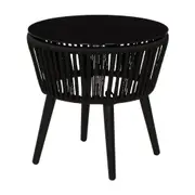 MESA LATERAL REDONDA 51 CM BAROS - PRETO/PRETO - Foto 1