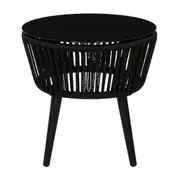 MESA LATERAL REDONDA 51 CM BAROS - PRETO/PRETO - Foto 2