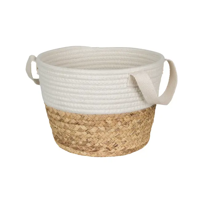 CESTO COM ALÇA 18 CM X 25 CM X 25 CM ISLA - FIBRA NATURA/CREAM - Foto 2