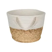CESTO COM ALÇA 18 CM X 25 CM X 25 CM ISLA - FIBRA NATURA/CREAM - Foto 3