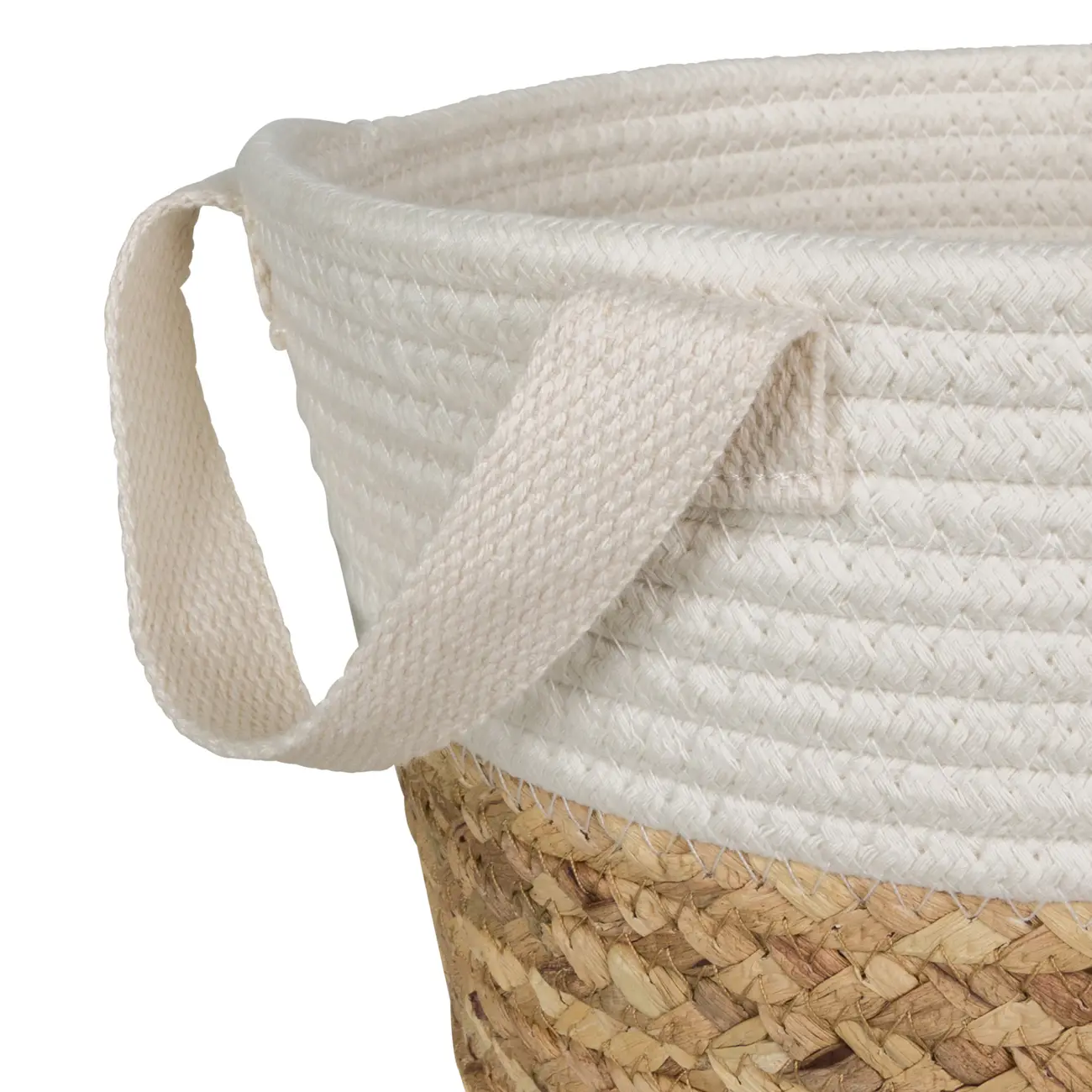 CESTO COM ALÇA 18 CM X 25 CM X 25 CM ISLA - FIBRA NATURA/CREAM - Foto 4