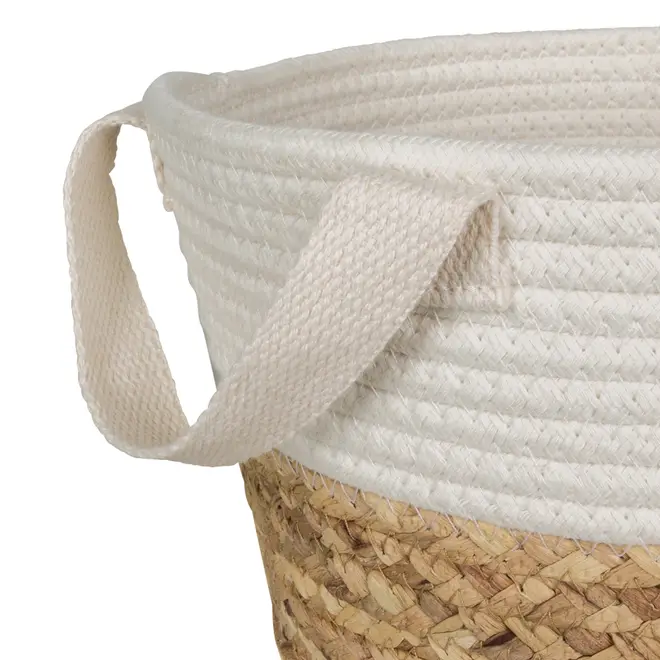 CESTO COM ALÇA 18 CM X 25 CM X 25 CM ISLA - FIBRA NATURA/CREAM - Foto 4
