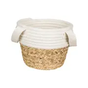 CESTO COM ALÇA 15 CM X 18 CM X 18 CM ISLA - FIBRA NATURA/CREAM - Foto 1