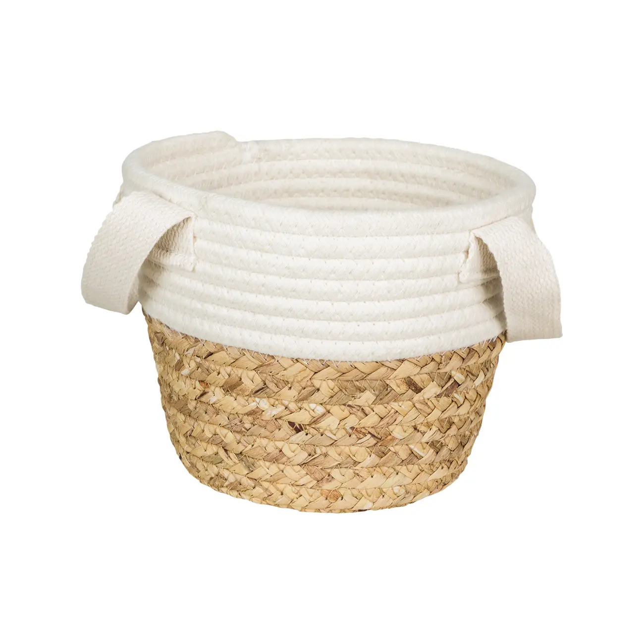 CESTO COM ALÇA 15 CM X 18 CM X 18 CM ISLA - FIBRA NATURA/CREAM - Foto 1