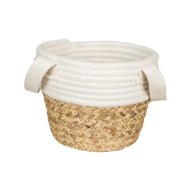 CESTO COM ALÇA 15 CM X 18 CM X 18 CM ISLA - FIBRA NATURA/CREAM - Foto 1