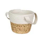 CESTO COM ALÇA 15 CM X 18 CM X 18 CM ISLA - FIBRA NATURA/CREAM - Foto 2