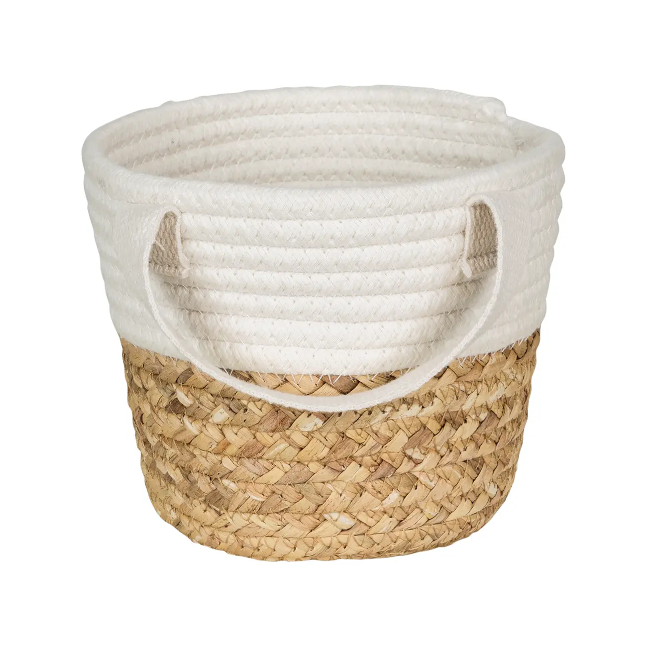 CESTO COM ALÇA 15 CM X 18 CM X 18 CM ISLA - FIBRA NATURA/CREAM - Foto 3