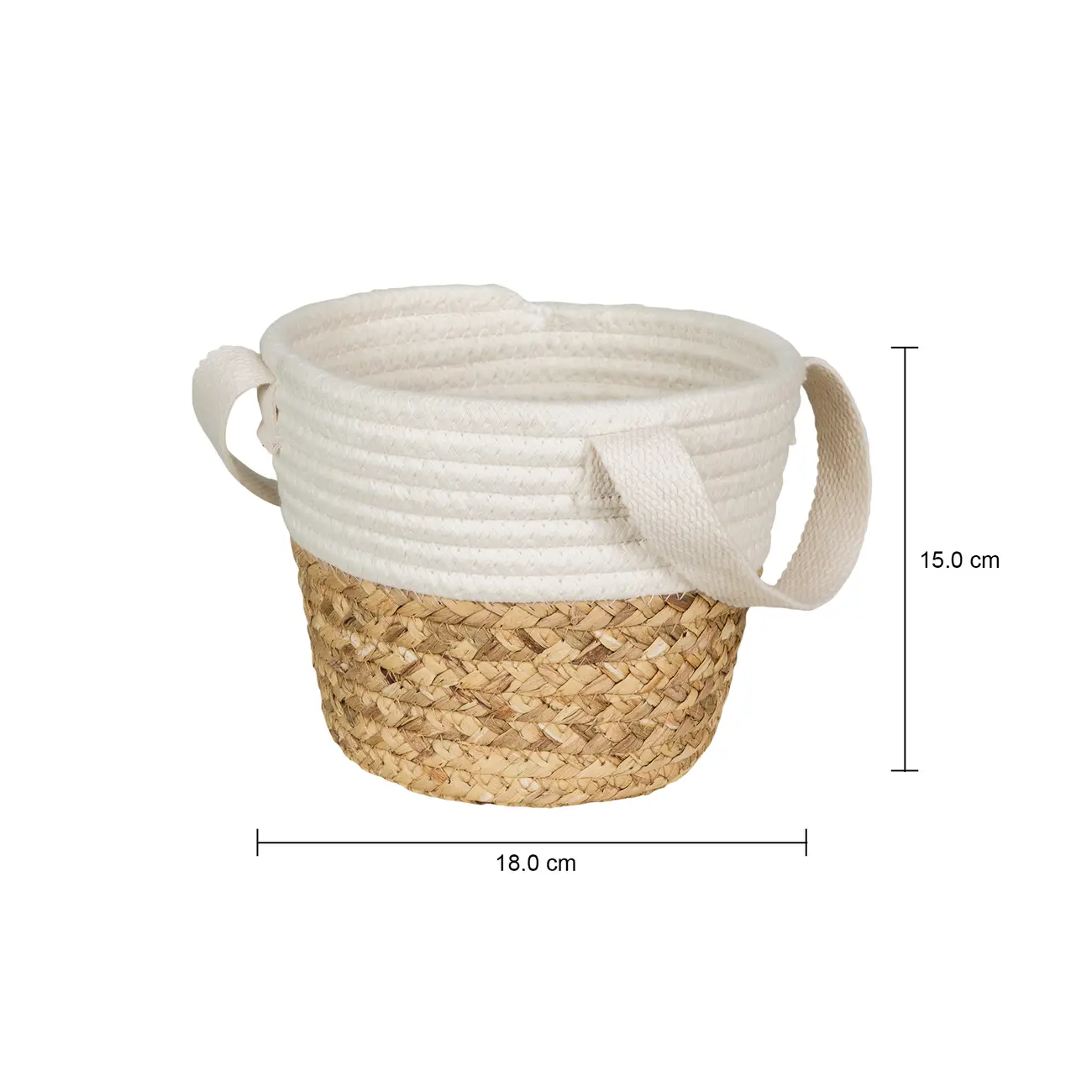 CESTO COM ALÇA 15 CM X 18 CM X 18 CM ISLA - FIBRA NATURA/CREAM - Foto 6