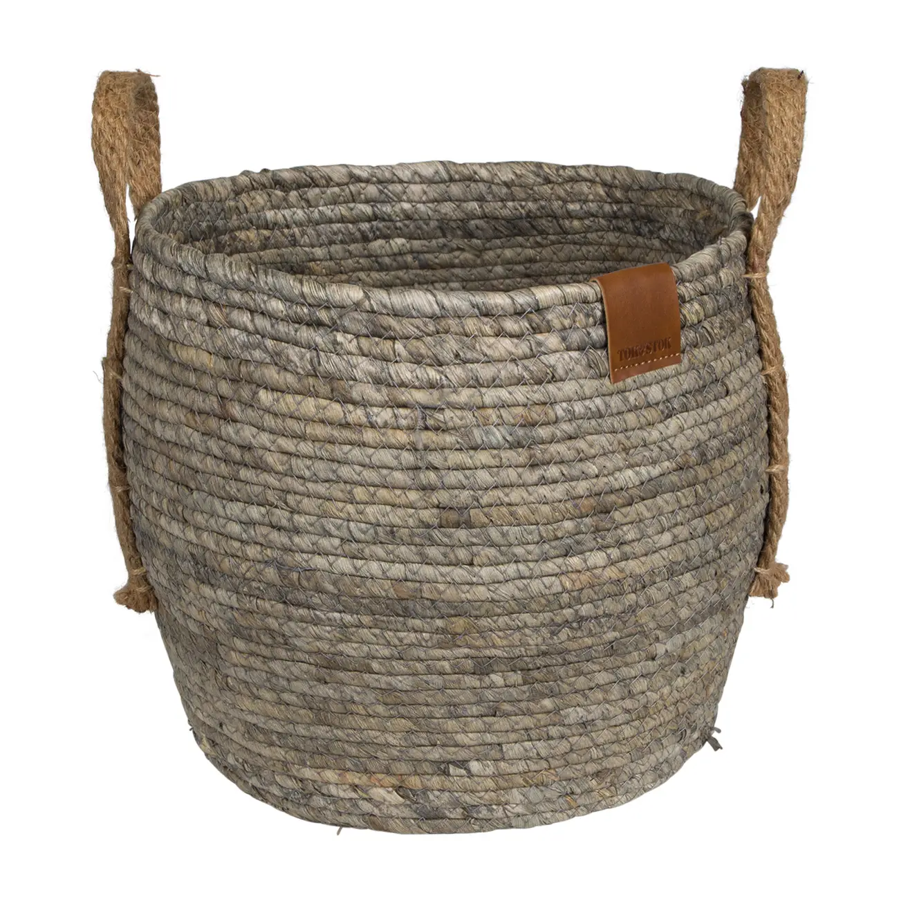 CESTO COM ALÇA 25 CM X 30 CM X 30 CM GUARIBE - FIBRA NATURAL/LATTE - Foto 1