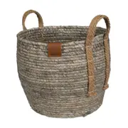 CESTO COM ALÇA 25 CM X 30 CM X 30 CM GUARIBE - FIBRA NATURAL/LATTE - Foto 2
