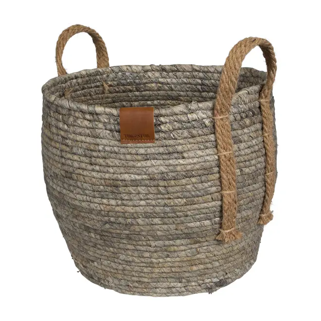 CESTO COM ALÇA 25 CM X 30 CM X 30 CM GUARIBE - FIBRA NATURAL/LATTE - Foto 2