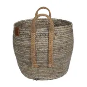 CESTO COM ALÇA 25 CM X 30 CM X 30 CM GUARIBE - FIBRA NATURAL/LATTE - Foto 3