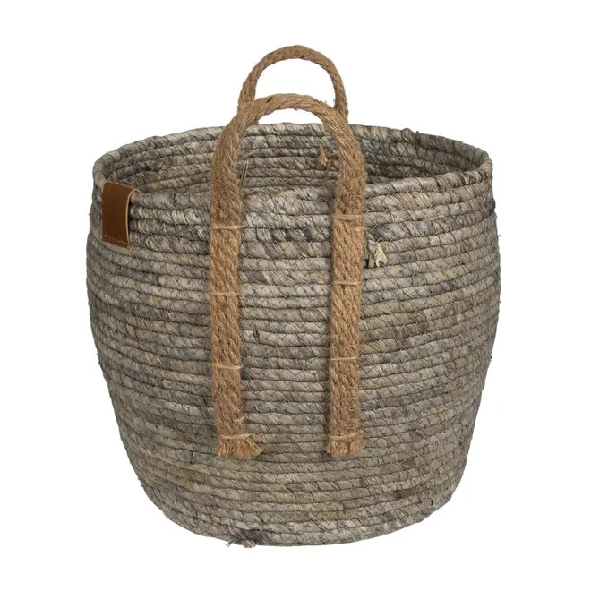 CESTO COM ALÇA 25 CM X 30 CM X 30 CM GUARIBE - FIBRA NATURAL/LATTE - Foto 3