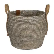 CESTO COM ALÇA 25 CM X 30 CM X 30 CM GUARIBE - FIBRA NATURAL/LATTE - Foto 4