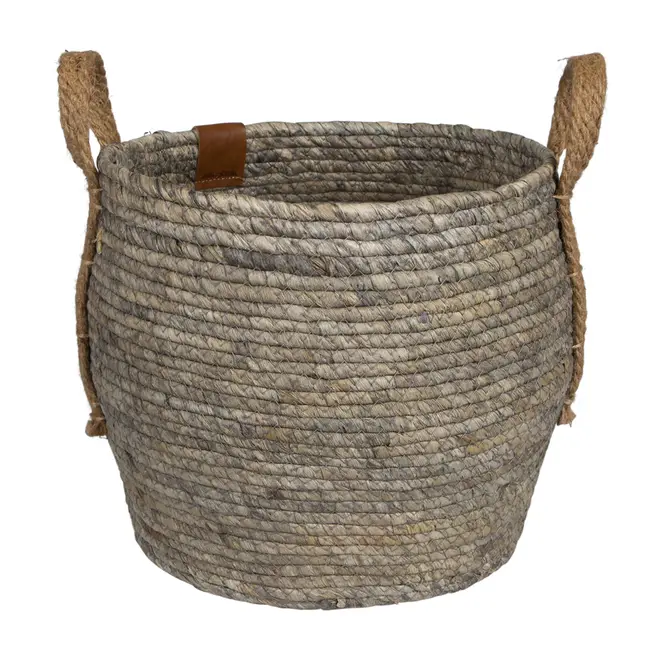 CESTO COM ALÇA 25 CM X 30 CM X 30 CM GUARIBE - FIBRA NATURAL/LATTE - Foto 4