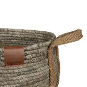 CESTO COM ALÇA 25 CM X 30 CM X 30 CM GUARIBE - FIBRA NATURAL/LATTE - Foto 5