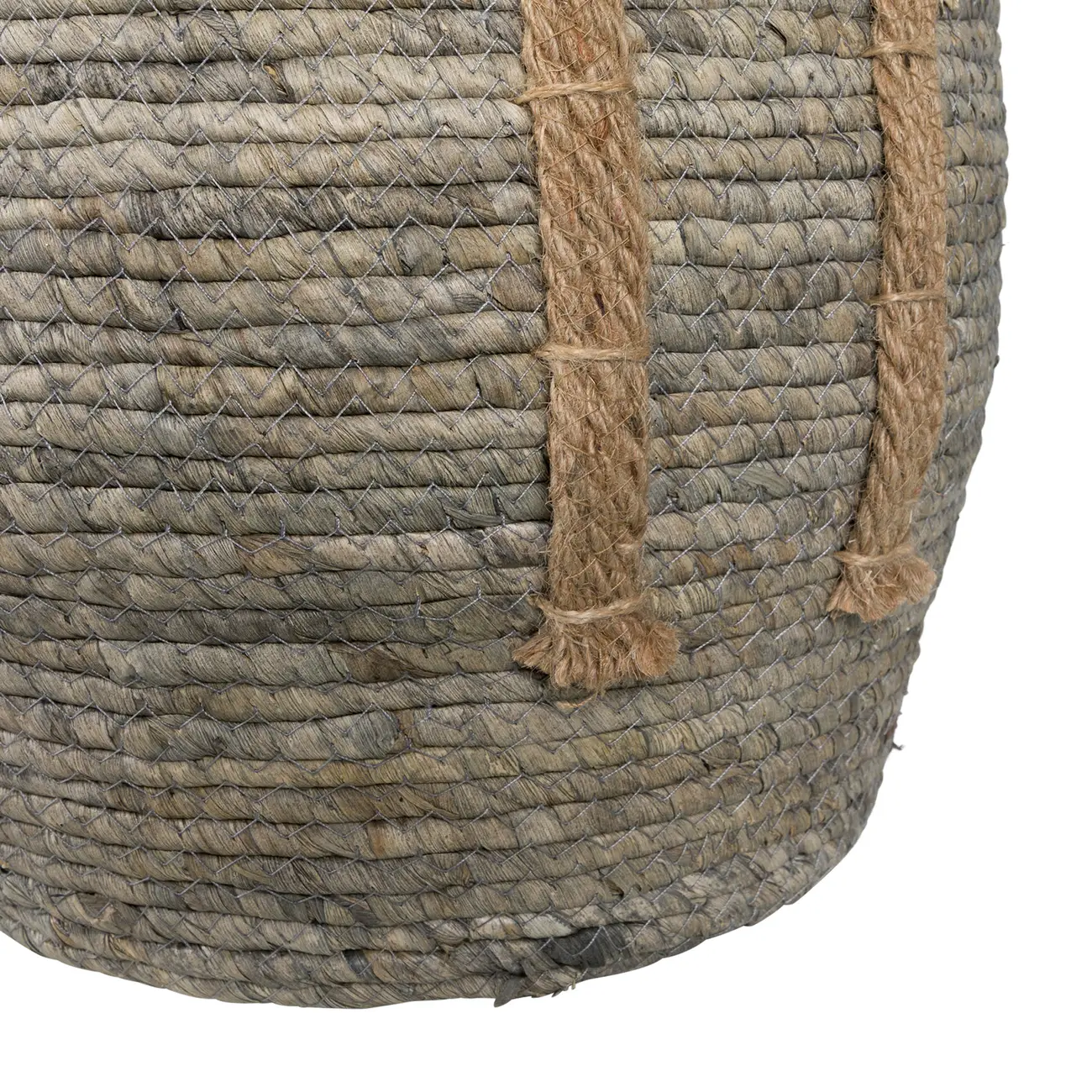CESTO COM ALÇA 25 CM X 30 CM X 30 CM GUARIBE - FIBRA NATURAL/LATTE - Foto 6