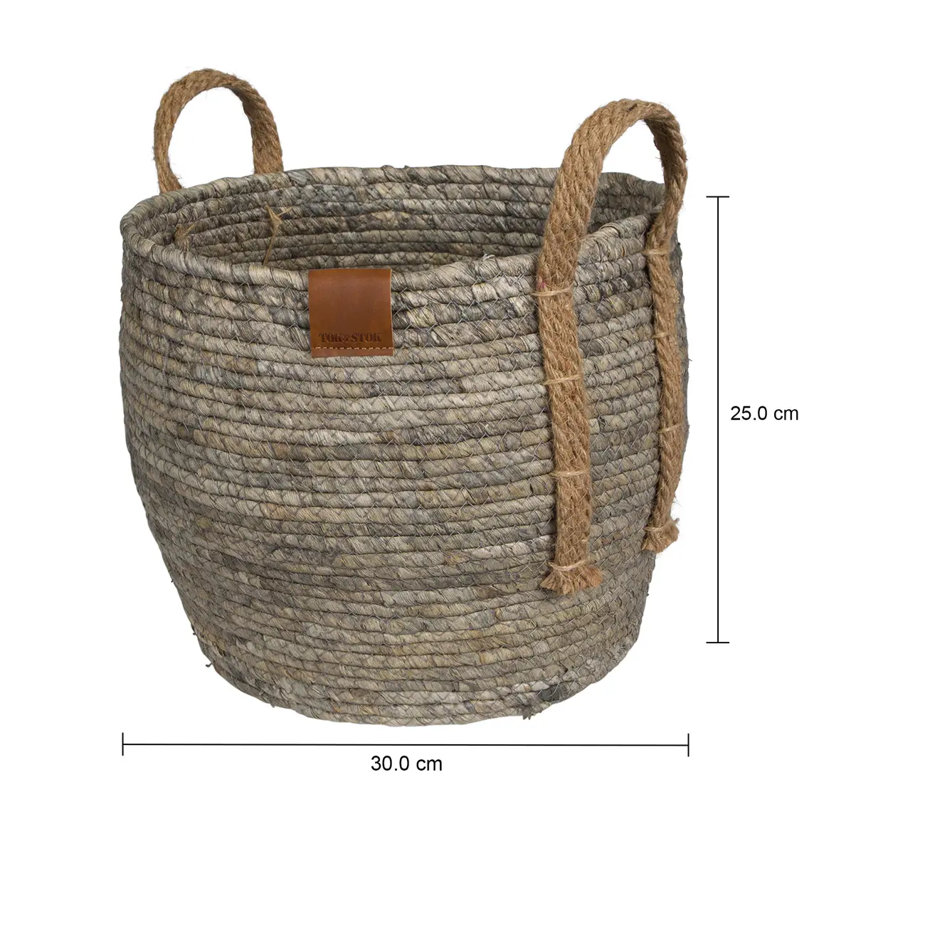 CESTO COM ALÇA 25 CM X 30 CM X 30 CM GUARIBE - FIBRA NATURAL/LATTE - Foto 9
