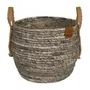 CESTO COM ALÇA 23 CM X 28 CM X 28 CM GUARIBE - FIBRA NATURAL/LATTE - Foto 1