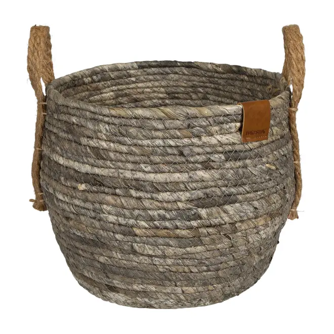 CESTO COM ALÇA 23 CM X 28 CM X 28 CM GUARIBE - FIBRA NATURAL/LATTE - Foto 1