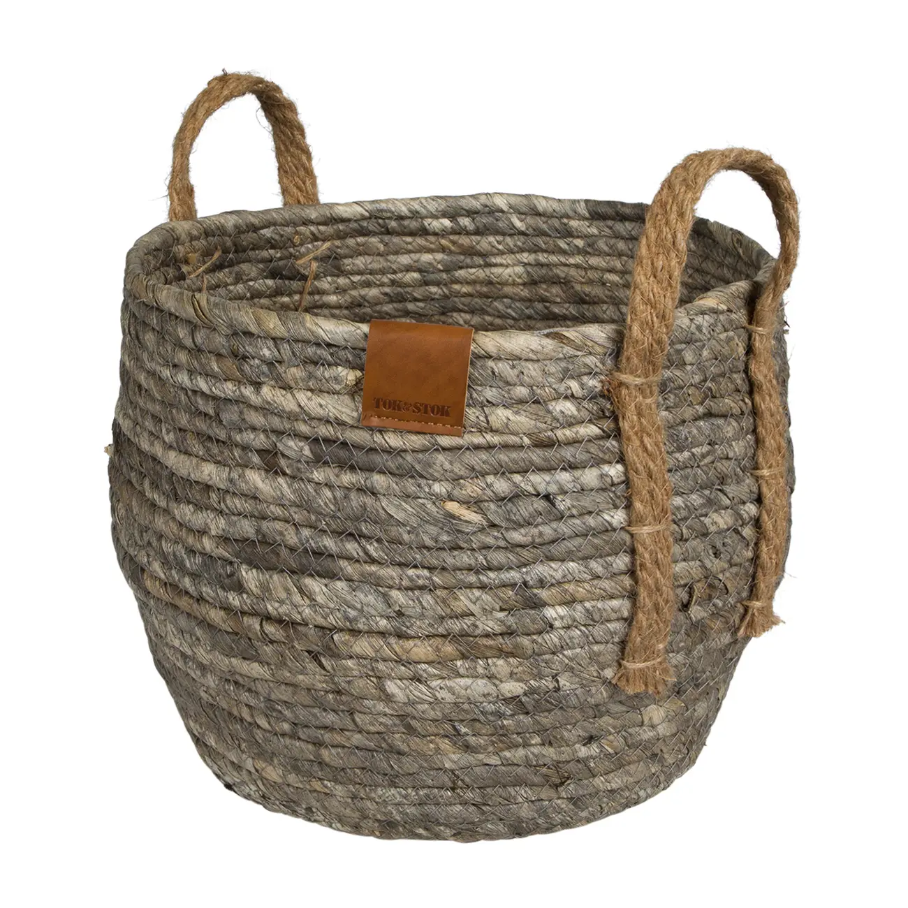 CESTO COM ALÇA 23 CM X 28 CM X 28 CM GUARIBE - FIBRA NATURAL/LATTE - Foto 2