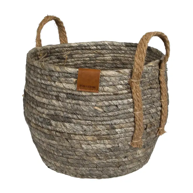 CESTO COM ALÇA 23 CM X 28 CM X 28 CM GUARIBE - FIBRA NATURAL/LATTE - Foto 2
