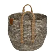 CESTO COM ALÇA 23 CM X 28 CM X 28 CM GUARIBE - FIBRA NATURAL/LATTE - Foto 3