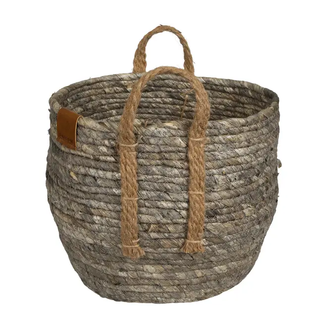 CESTO COM ALÇA 23 CM X 28 CM X 28 CM GUARIBE - FIBRA NATURAL/LATTE - Foto 3