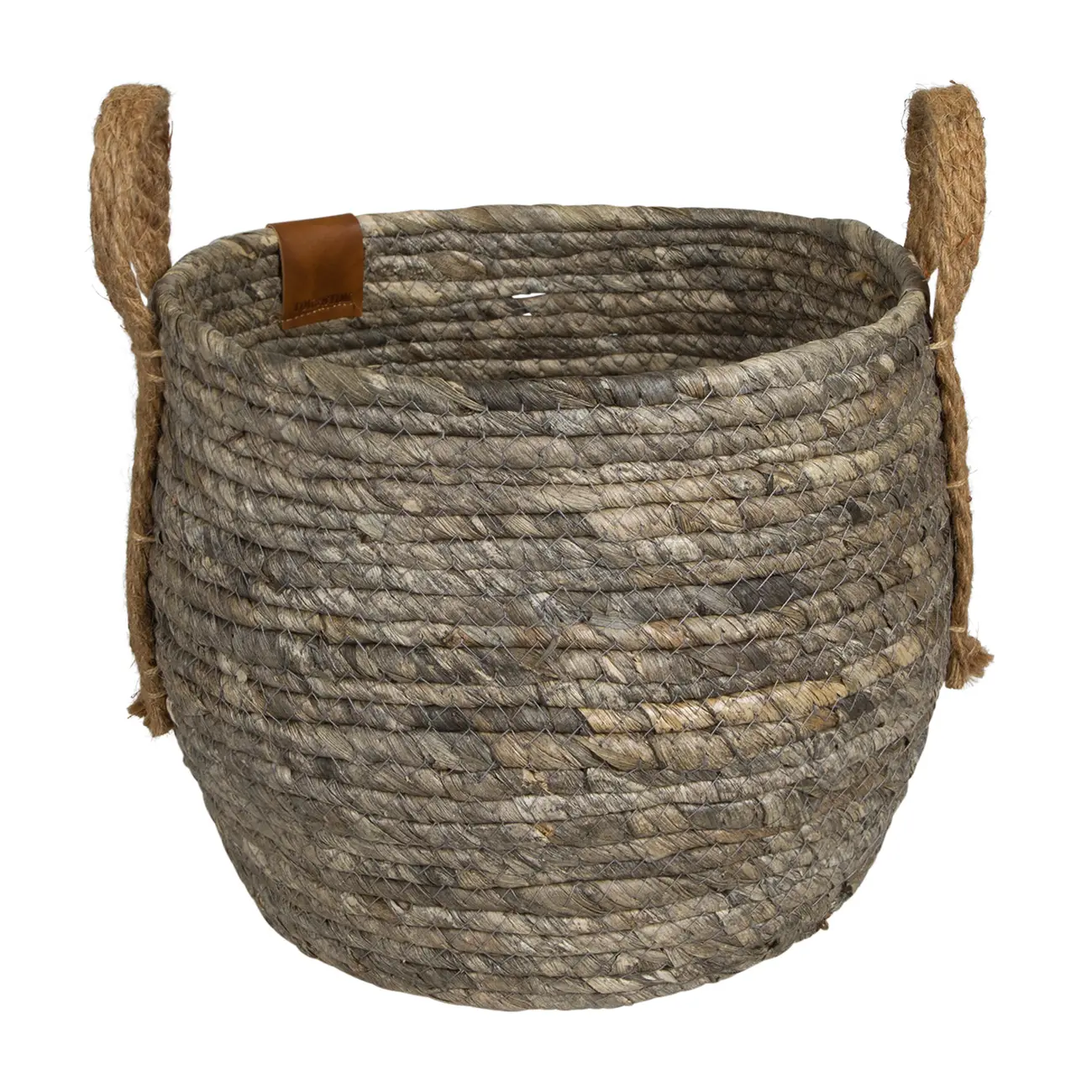 CESTO COM ALÇA 23 CM X 28 CM X 28 CM GUARIBE - FIBRA NATURAL/LATTE - Foto 4