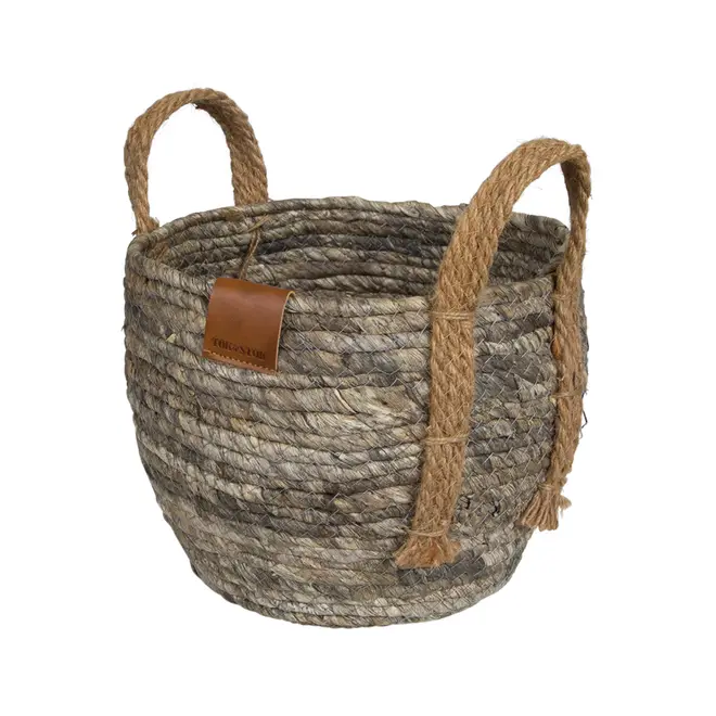 CESTO COM ALÇA 19 CM X 23 CM X 23 CM GUARIBE - FIBRA NATURAL/LATTE - Foto 2