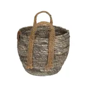 CESTO COM ALÇA 19 CM X 23 CM X 23 CM GUARIBE - FIBRA NATURAL/LATTE - Foto 3