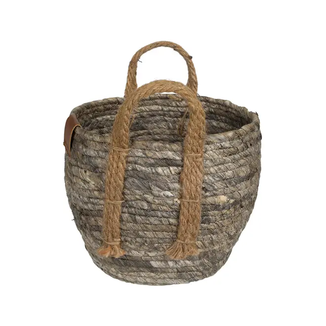 CESTO COM ALÇA 19 CM X 23 CM X 23 CM GUARIBE - FIBRA NATURAL/LATTE - Foto 3