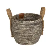CESTO COM ALÇA 19 CM X 23 CM X 23 CM GUARIBE - FIBRA NATURAL/LATTE - Foto 4