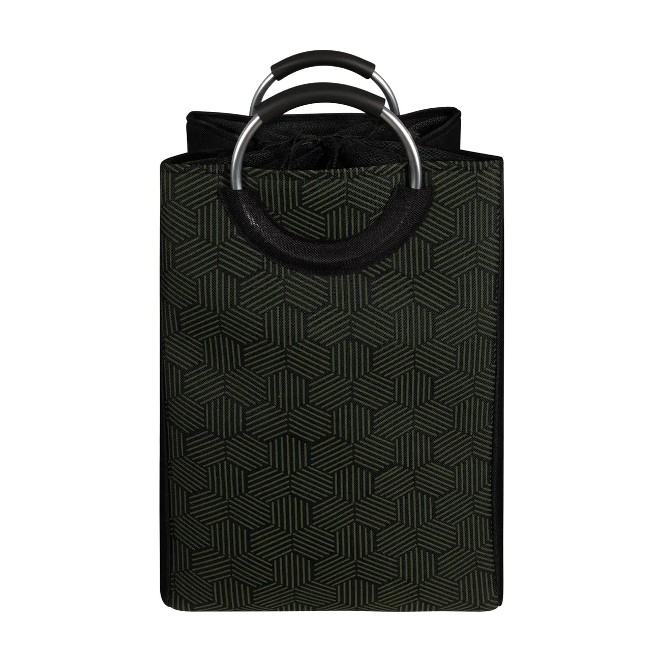 CESTO PARA ROUPA MODERN-HIVE - PRETO/MUSGO - Foto 1
