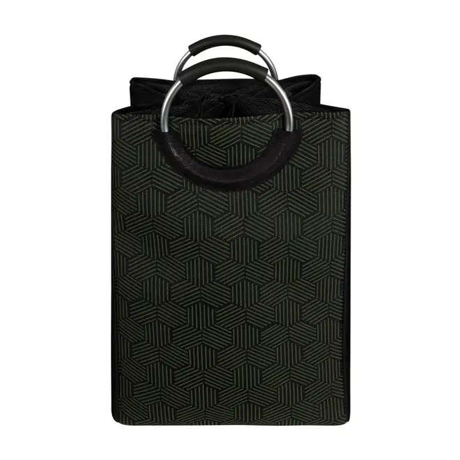 CESTO PARA ROUPA MODERN-HIVE - PRETO/MUSGO - Foto 1