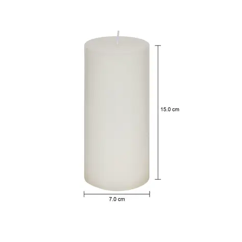 Imagem com medidas do produto VELA 15 CM X 7 CM AURA