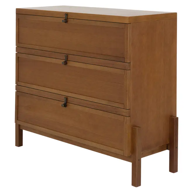 CÔMODA 3 GAVETAS 1,02 M X 42 CM PAMPA - NOZES/OURO VELHO - Foto 2