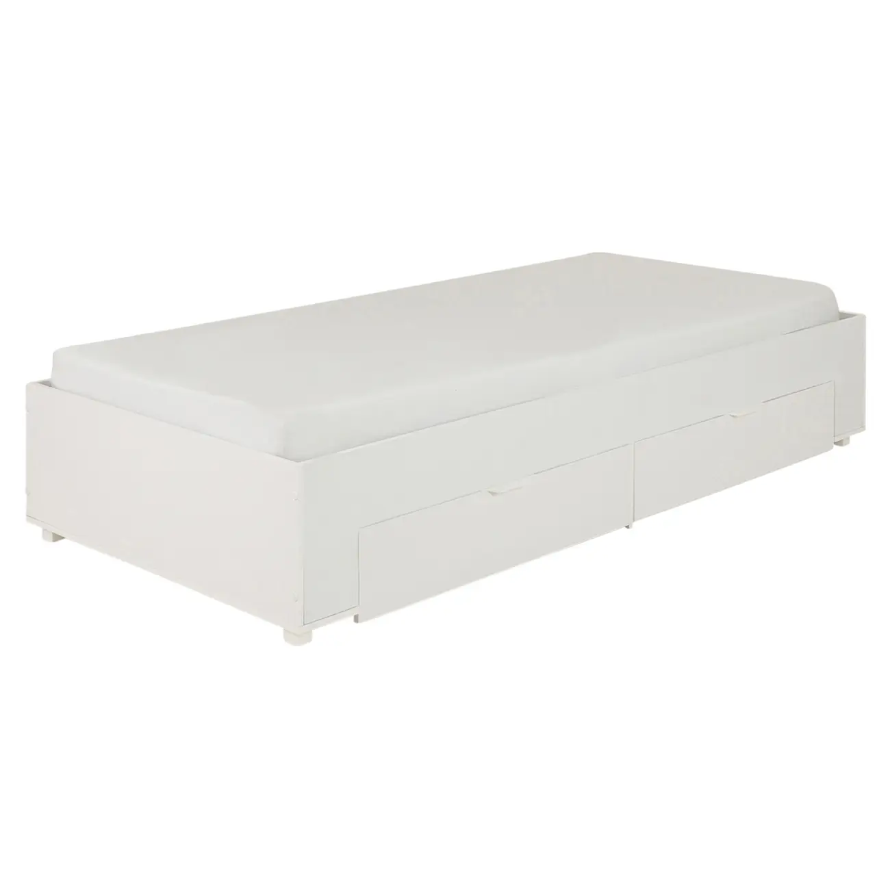 CAMA DE SOLTEIRO COM 2 GAVETAS 88 CM NORAH - BRANCO - Foto 1